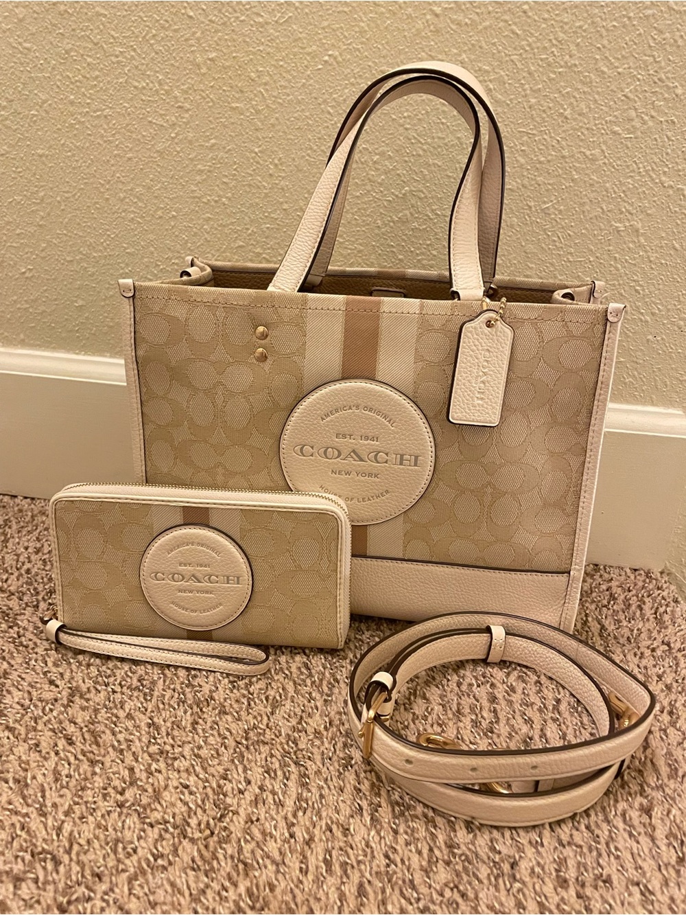 Coach Dempsey Tote Bag with Matching Wallet